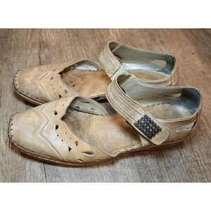 Remonte Womens 8 - 8.5 M EUR 39 Antistress Mary Jane Leather Shoes Beige Cut Out
